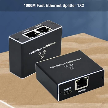 Rj45 Splitter Internet Omrežni Kabel Podaljšek, Rj45 Priključek 1 do 2 Gigabit Ethernet Adapter Za Tiskalnik PC TV Box Usmerjevalnik Sharer