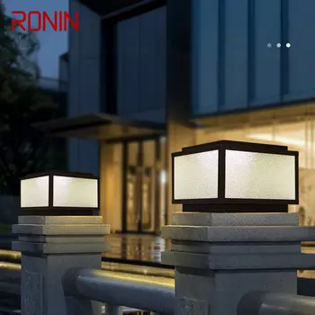 RONIN na Prostem Sončne Post Lučka LED Ustvarjalne Kvadratni Steber Luči Vodotesen IP65 za Dom Villa Hotel Verandi Dvorišču
