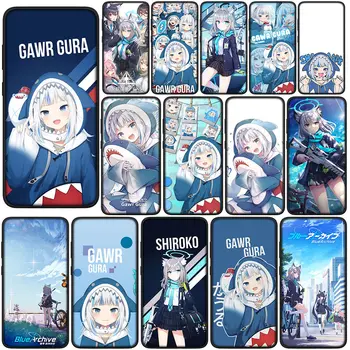 Shiroko Modra Arhiv Shark Gawr Gura Anime Dekle Kritje za Xiaomi Redmi Opomba 9 8 11 Pro 4G 5G 9S 11S 9A 9C NFC 9T 8A Primeru Telefon
