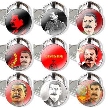 Sovjetski voditelj Stalin Obesek za Avto obeskov Ročno izdelanih Steklenih Chrysoprase Keychain Modno Oblikovanje Ustvarjalne Risanka