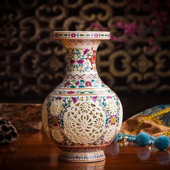 Starinsko Jingdezhen Obrt Keramične Vaze Kitajski Preboden Votlih Vaza Poročna Darila Dom Notranja Oprema Dekoracijo Obrti Izdelki
