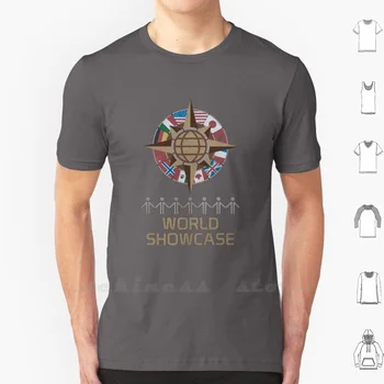 Svetovna Predstavitev T Shirt Zvonec Bombaž Epcot Center Vintage Retro Minimalističen Vektor Svetu Pokazati, Ljudi, Kulture, Narodnosti Zastavo