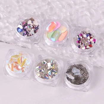 TSZS 3D Nail Gem Kristalni Kamen Nosorogovo Kawaii Pribor Majhen Diamant Dekoracijo Nohtov Deli Mešani Velikost Srce, Razkošje Čare