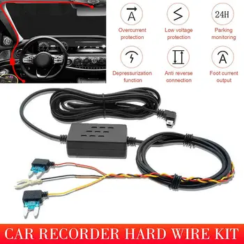 Univerzalni Hardwire Varovalko Okno Avtomobila Diktafon 1,2 M Dash Cam Trde Žice, Komplet z USB Micro Moški Mini Ženski Adapter Kabel