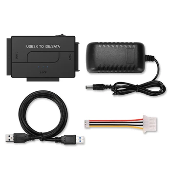 USB 3.0 Adapter, Trdi Disk Adapter Kabel Pretvornik za Univerzalno 2.5/3.5 Inch SATA in IDE HDD/SSD 2.5 Inch