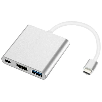 USB C do Tok, 3 v 1 Multiport USB Tip C do 4K , USB3.0 in USB-C Moč Dostave Vrata Pretvornik Združljiv