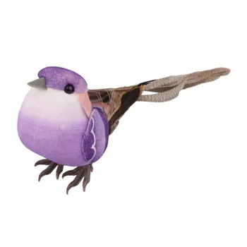 Veren Mini Ptica Ornament, Komplet 6 kosov, kot Nalašč za Zbirke, Veliko Darilo za Otroke in Družine, Barve