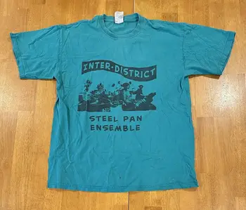 Vintage Med District Jekla Pam Ansambel T Shirt Srednje Zelena Glasbe Otok