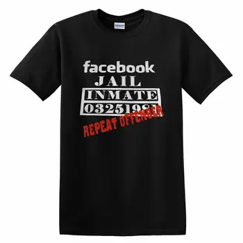 VROČE!!! Facebook Zapor Sostanovalec Ponovite Storilec Trend 2021 Črna Majica s kratkimi rokavi Velikosti S-3XL dolgimi rokavi
