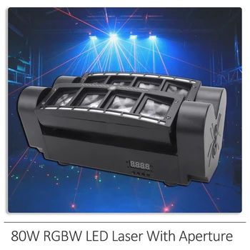 YUER LED Moving Head Light 80W RGBW Fazi Laserski Žarek Z Odprtino Dj Luč Disco svate Božično Razsvetljavo Fazi Učinek