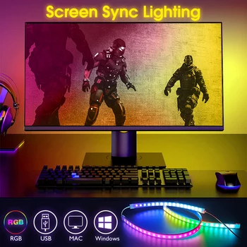 Združljiv Z macOS 13+ PC Zaslon Osvetlitev ozadja Osvetlitev do 20 sličic na sekundo v Realnem času, Visoka hitrost Sinhronizacije Esports Vzdušje, Luči, LED Luči