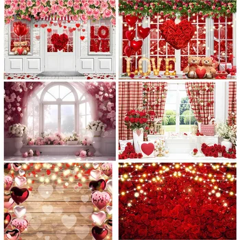 ZHISUXI Valentinovo Poročno Fotografiranje Kulise Rekviziti Rose Ljubezen Srce Romantično Fotografijo Balone, Party Ozadju VS-99